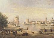 Jean Baptiste Camille  Corot Le port de La Rochelle (mk11) oil on canvas